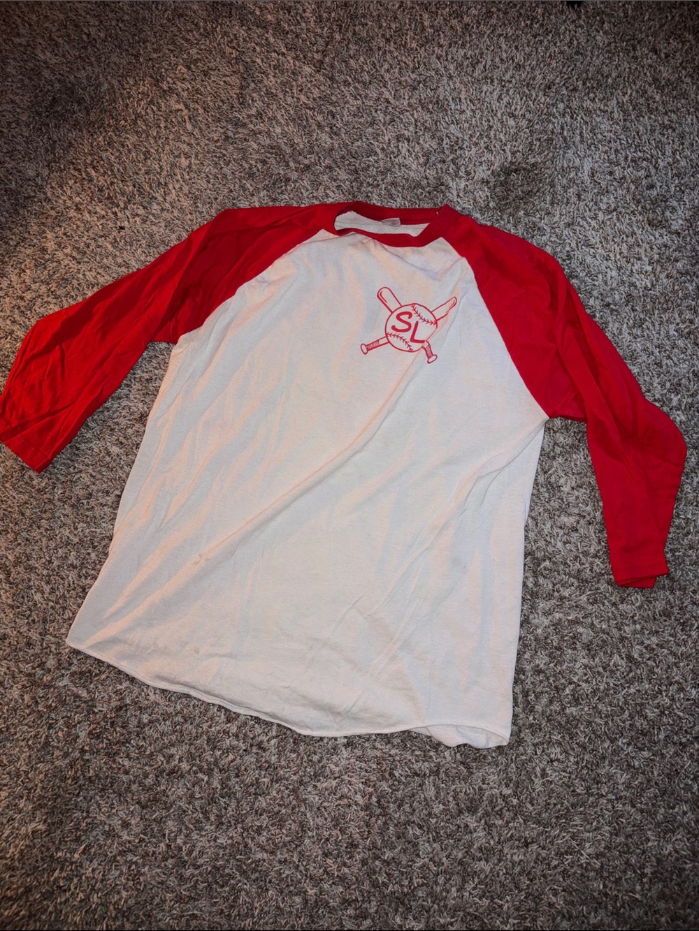 Augusta Sportswear Red and White Raglan Baseball Tee Sandlot movie tee timmons